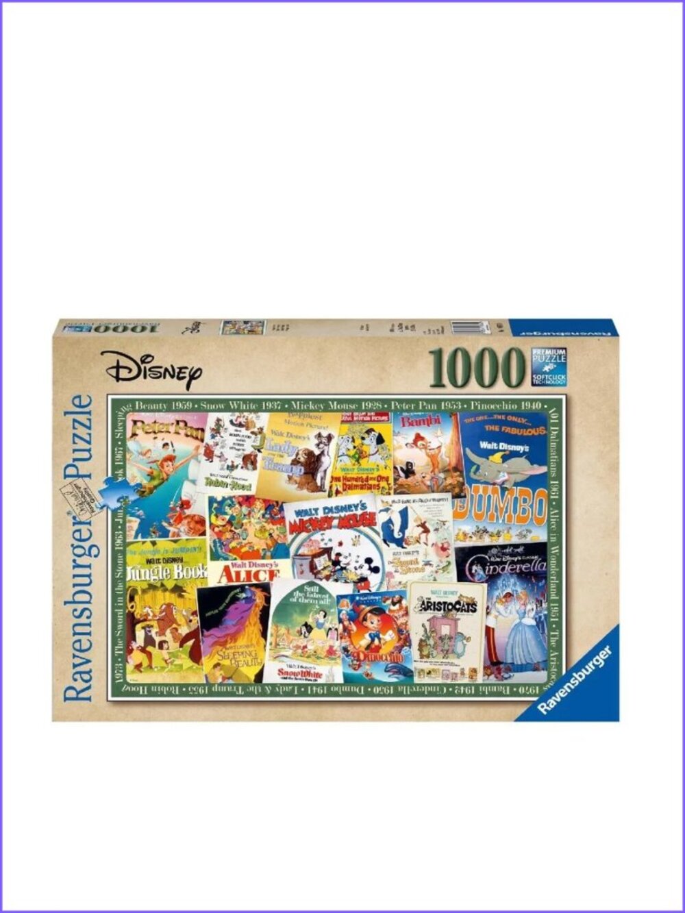Ravensburger 1000pcs Adult Puzzle-Disney Movie Vintage Poster New In Box